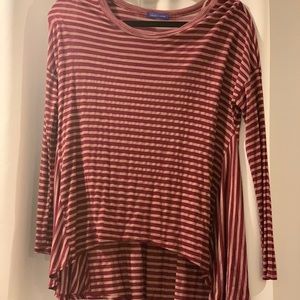 Sweet Claire Maroon Striped Long Sleeve Shirt